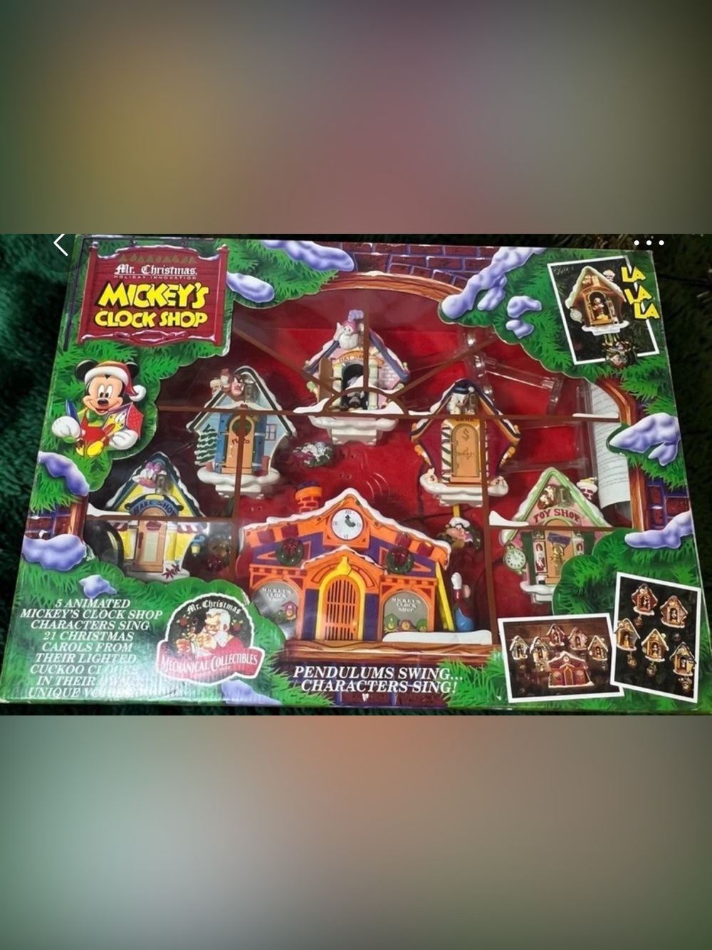 Vtg Mr. Christmas Mickey's Clock Shop Animated Disney Holiday Cuckoo 1993 NIB
